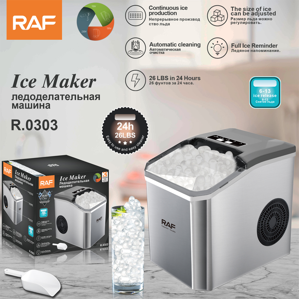 RAF R 0303 Automatic Cleaning Ice Cube Maker Machine 24H