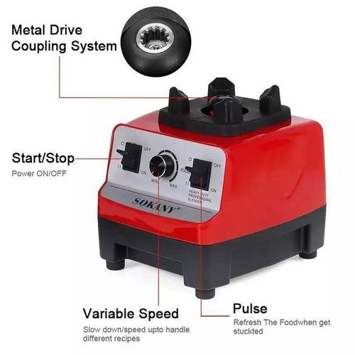 Sokany SK-444 2.0L Professional Heavy Duty Commercial Blender, MULTICOLOR