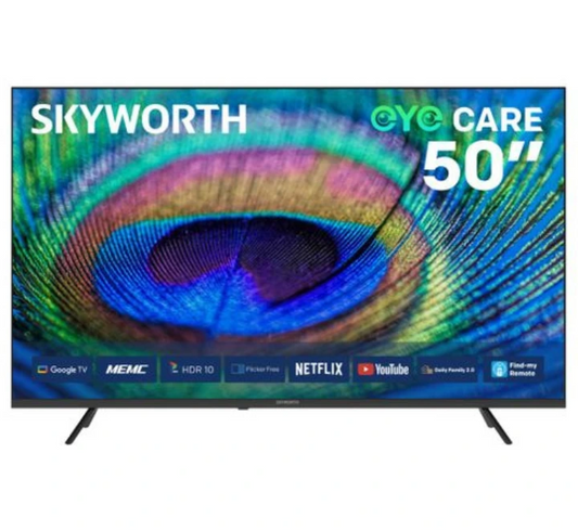 Skyworth 50G6500H 50″ 4K UHD Smart LED TV — Google TV, Dolby Vision HDR & Voice Control