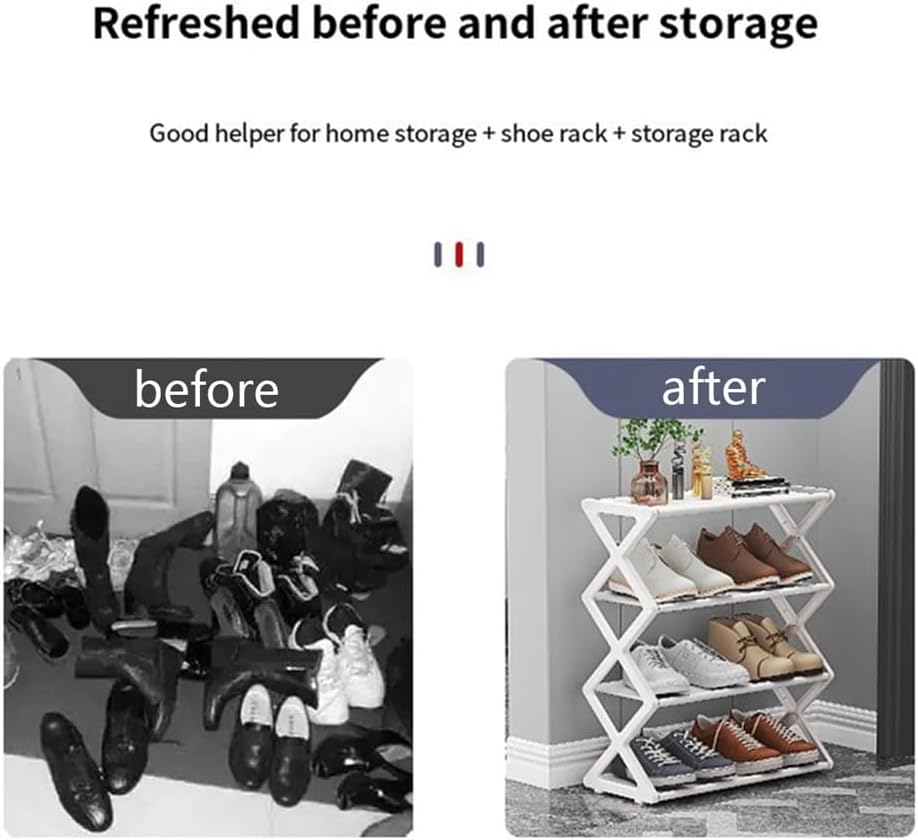 X-Shaped Shoe Rack for Home Multifunctional Steel Assembly Shoecase for Students Dormitory Dustproof Storage Shelf