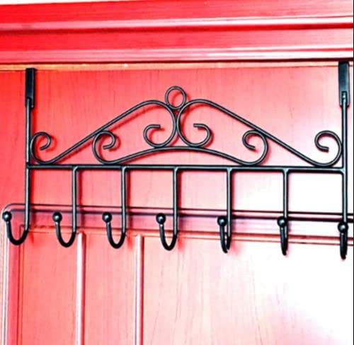 Hojo 2-Piece Over-the-Door Hook Hanger (7 Hooks Each, Black)