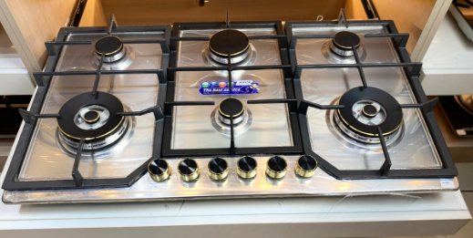 BOLESI 6 BURNER BUILT IN GAS HOB with Dual wok burner- 60 by 90