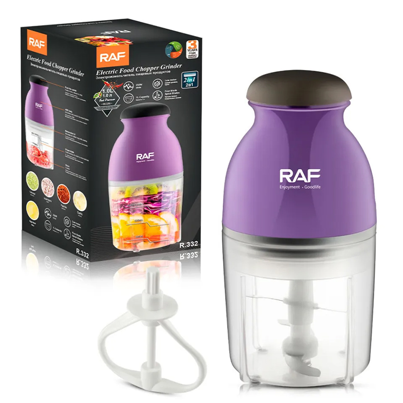 Raf R.332 Low Noise Electric Food Chopper Grinder 2 in 1 250w Food Chopper 1L Kitchen Appliance Grinder