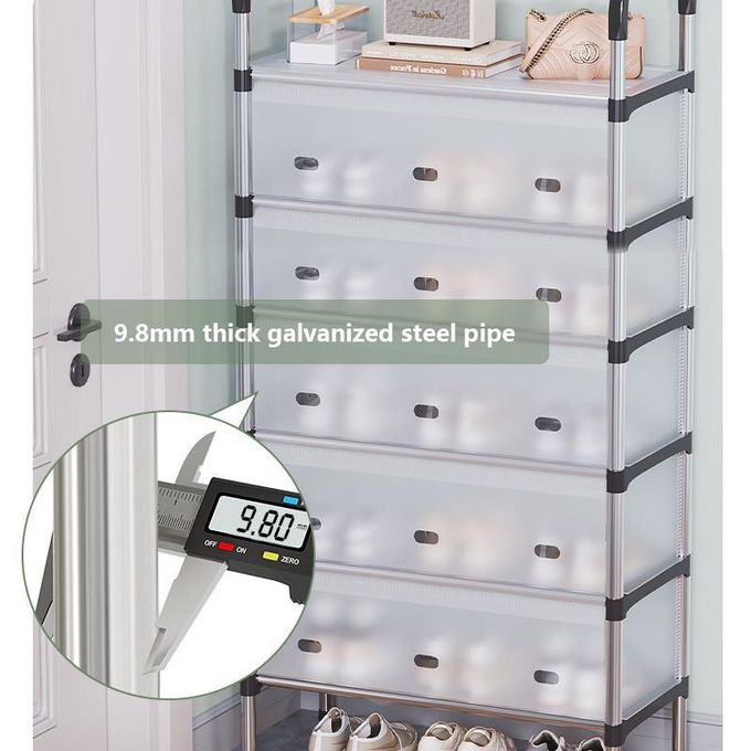 Shoe Rack Organizer 6 Tiers Dust-proof & Stainless Steel Free Standing