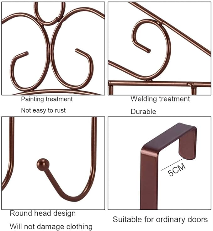 Hojo 2-Piece Over-the-Door Hook Hanger (7 Hooks Each, Black)