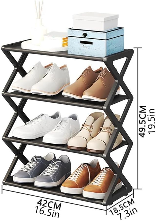X-Shaped Shoe Rack for Home Multifunctional Steel Assembly Shoecase for Students Dormitory Dustproof Storage Shelf