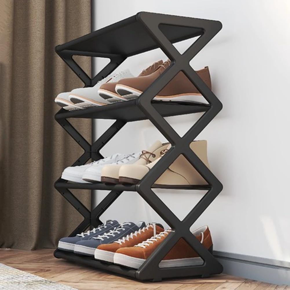 X-Shaped Shoe Rack for Home Multifunctional Steel Assembly Shoecase for Students Dormitory Dustproof Storage Shelf