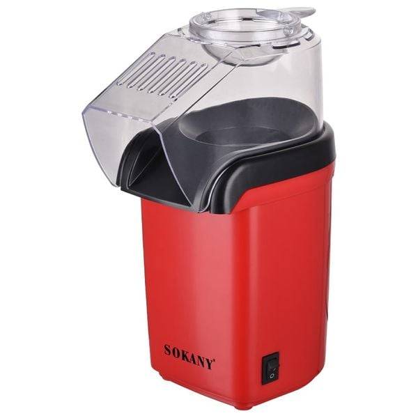Sokany SK‑07045 Hot Air Popcorn Maker – 1200 W Compact Oil‑Free Popcorn Machine with 0.5 L Capacity, Red Thermo‑Resistant Plastic