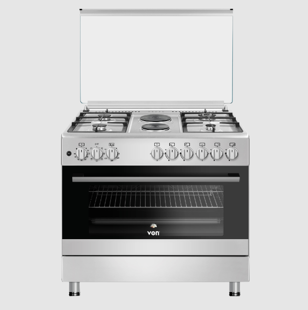 Von Cooker 4 Gas + 2 Electric VCF964271FSX 2 Rapid WOK Semi Inox