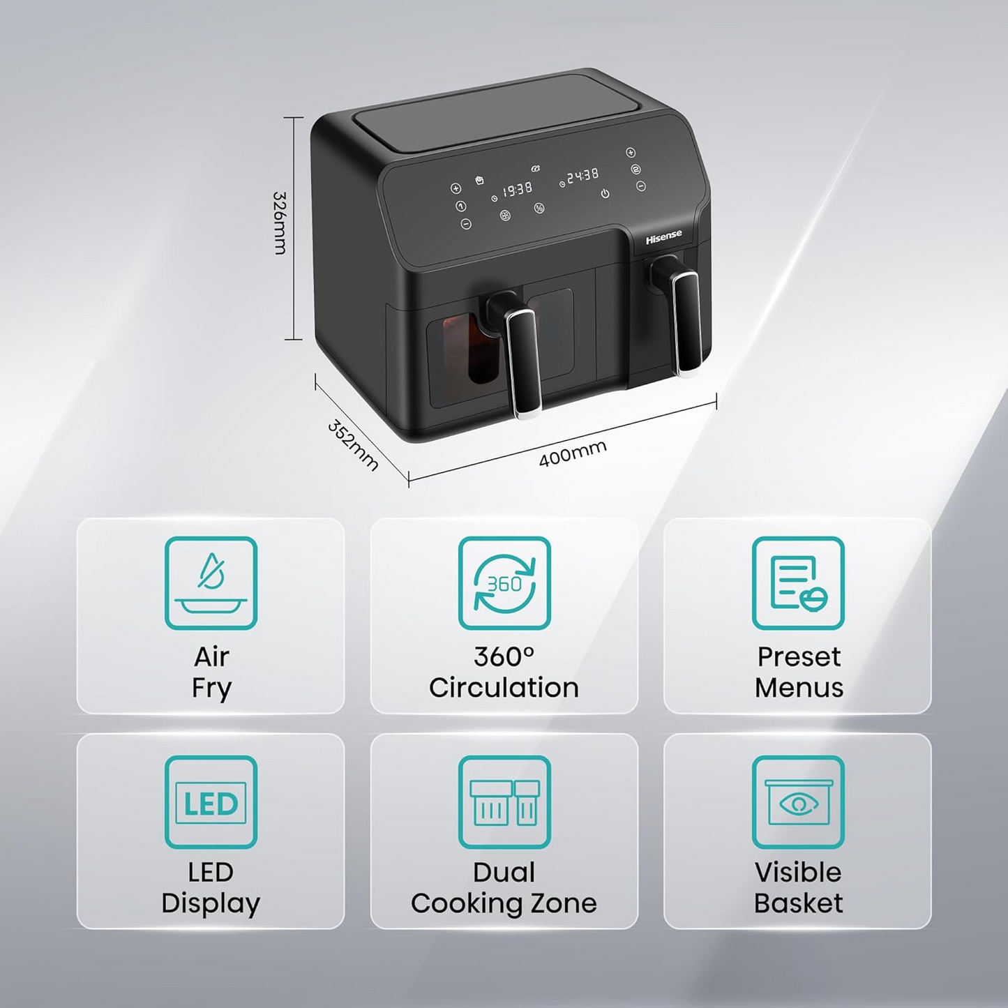 Hisense H09AFBK2S5 Dual Air Fryer