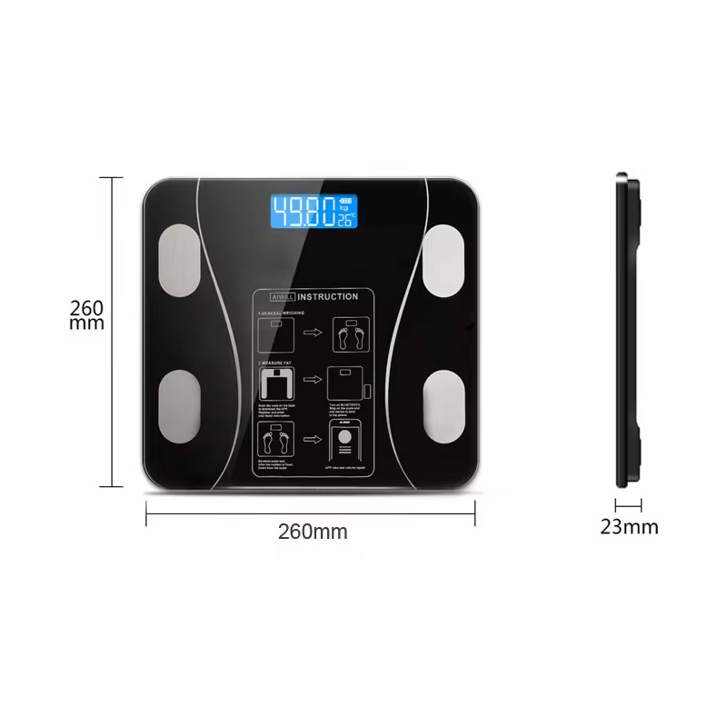 Sokany SK‑19019 Smart Bluetooth Digital Body Scale – Glass Platform, up to 180 kg Capacity, LED Display