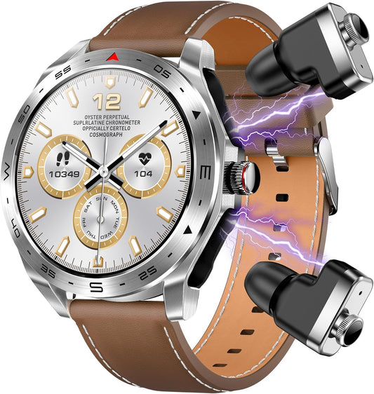 Smart Watch with Earbuds for Android iPhone,1.52 inch IPS Fitness Tracker with Sleep Monitor
