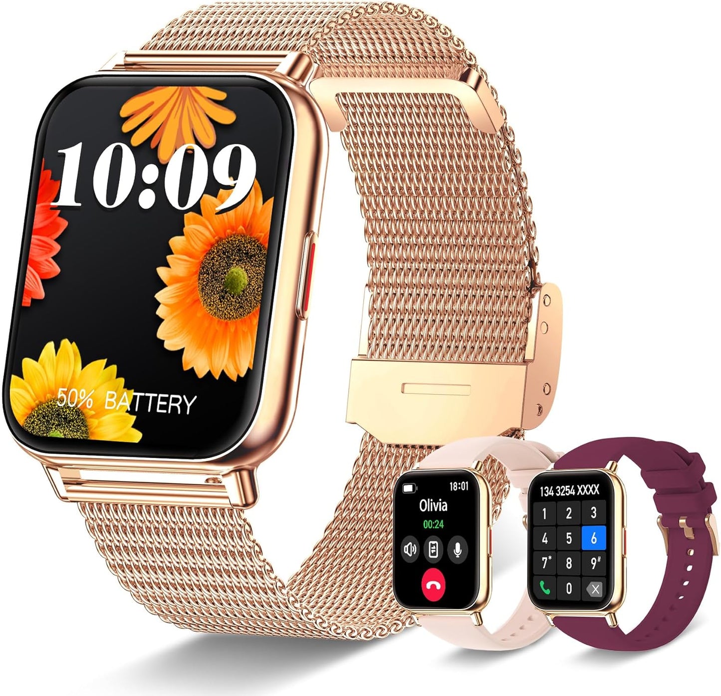 Smartwatch Women Gift HD Display Ultra-Slim Design Heart Rate Sports Fitness Bracelet BT Call Smart Watch