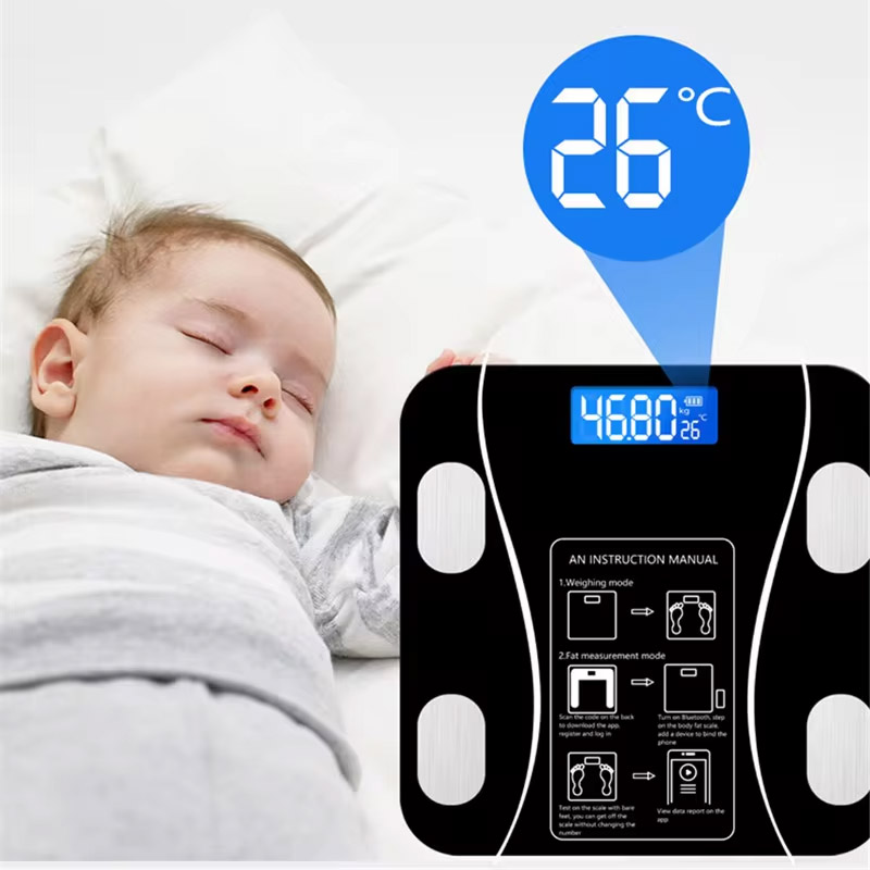 Sokany SK‑19019 Smart Bluetooth Digital Body Scale – Glass Platform, up to 180 kg Capacity, LED Display