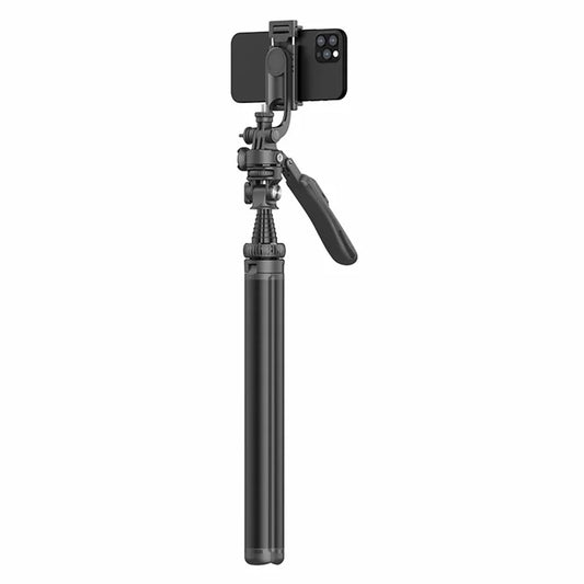 C05 Dual Fill Light Handheld Stabilizer Tripod Stand Floor Standing Adjustable Bluetooth-compatible Selfie Stick for Cell Phone Live Streaming