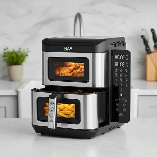 RAF R.5280 Dual Basket Air Fryer — 12 L (6 L + 6 L) Double Chamber with 2800 W Digital Touch Control