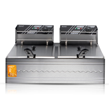 RAF R.5221 11 L Dual Basket Electric Deep Fryer 5000 W