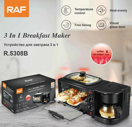 RAF BREAKFAST MAKER 3 in 1 breakfast maker R.5308 (available in Black and white)