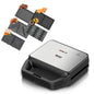 RAF R.555 5-in-1 Sandwich Waffle, Panini Grill, Doughnut & Patterned Maker