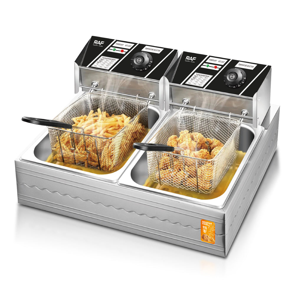 RAF R.5221 11 L Dual Basket Electric Deep Fryer 5000 W