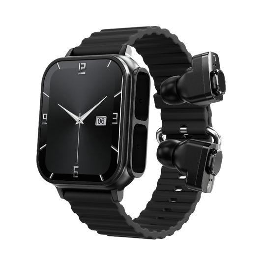SMART WATCH WITH PODS - BLACK CASE WITH PODS