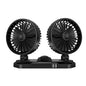 DOUBLE HEAD CAR FAN 2 SPEED 360° ROTATION 12V