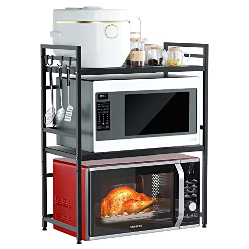 Kitchen Multifunctional Utility Shelf - Expandable 3-Tier Microwave Shelf Rack