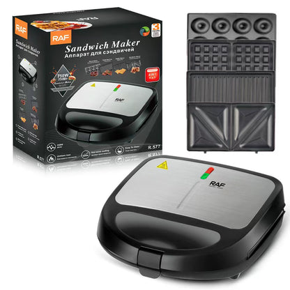 RAF R.577 4-in-1 Multifunctional Sandwich, Panini Press & Waffle Maker