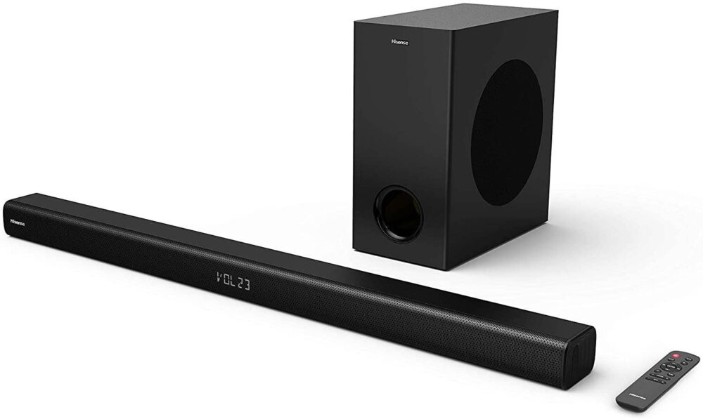 Hisense HS218 2.1 Channel 200 W Soundbar System — Wireless Subwoofer, Bluetooth & Multi‑Input Connectivity