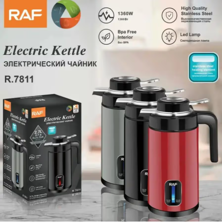 Premium Brand  RAF Electric Kettle R7811 Cross Border Hot Automatic Power off Stainless Steel Insulation - Body Open Kettle 2.7L