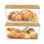 Clear Plastic Storage Box with Large Bamboo Lid