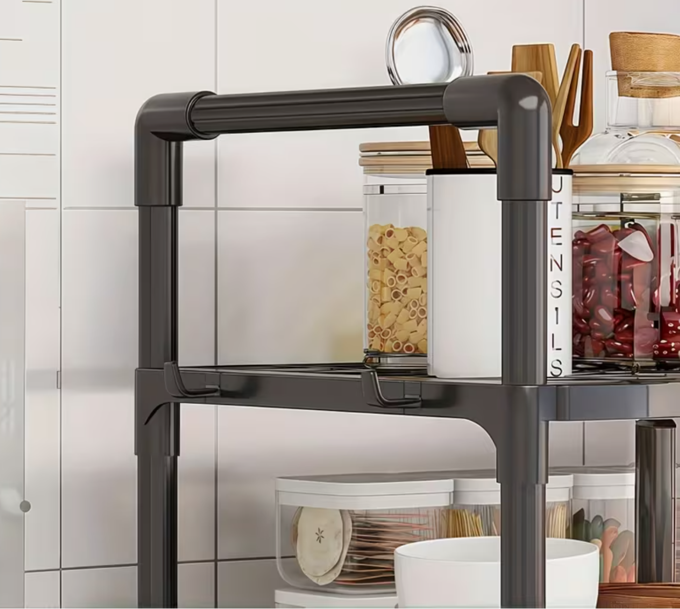 Kitchen Multifunctional Utility Shelf - 2 Tier/3 Tier Shelf, Great for Microwave and Oven, Open Spice Organizer, Kitchen Organizer, Utility Racks