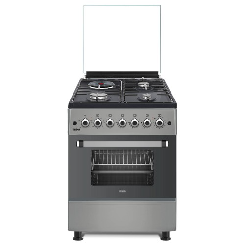 Mika MST58U31E4DG 58cm x 58cm Cooker — 3 Gas Burners + 1 Electric Rapid Hot Plate with 4‑Function Electric Oven & Rotisserie