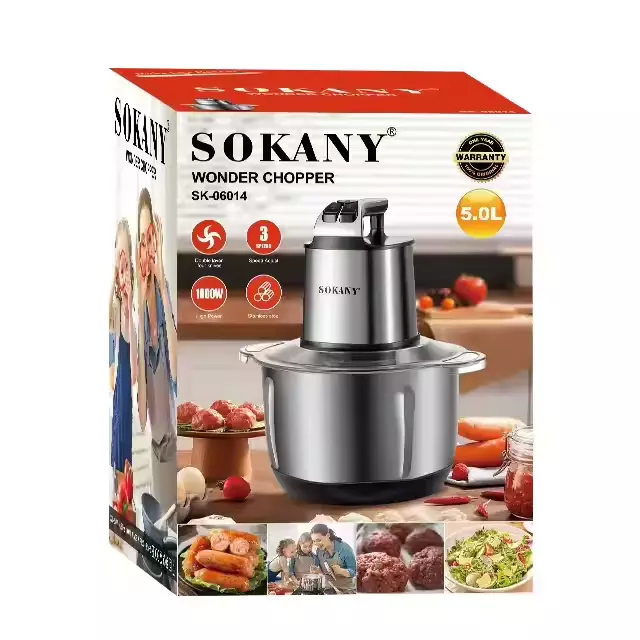 Sokany SK-06014 Electric Wonder Food Chopper – 5 L Stainless Steel Bowl, 1000 W Powerful Multifunction Processor