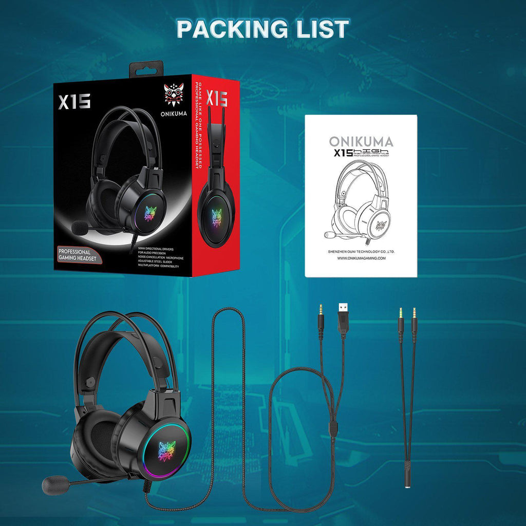 [ONIKUMA] HEADPHONES - X15 PRO BLACK / WHITE