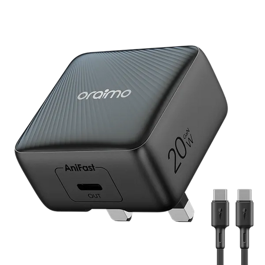 Oraimo PowerCube 20 Chic 20W GaN Wall Charger Kit with Type-C to Type-C Cable