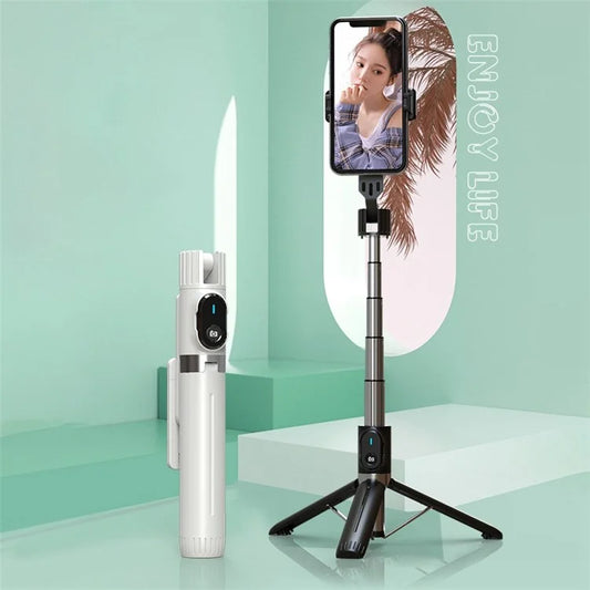 P90 1.1m Extension Selfie Stick Phone Clip Holder Wireless Remote Controlled Photography Tripod Stand