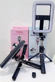 P99W Selfie Stick Tripod with Fill Light & Bluetooth Wireless Remote and Portable Cell Phone Tripods