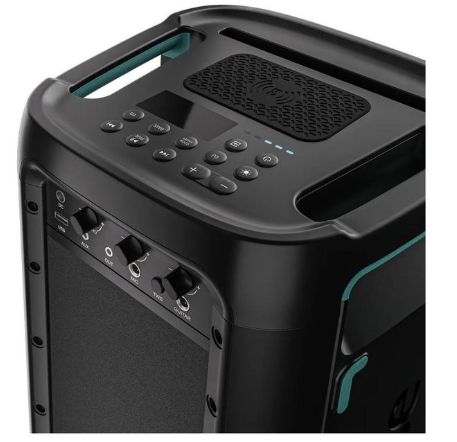 Hisense Party Rocker One Portable Bluetooth Party Speaker — 300 W Sound System with LED Lights, Mic Input & Rechargeable Battery