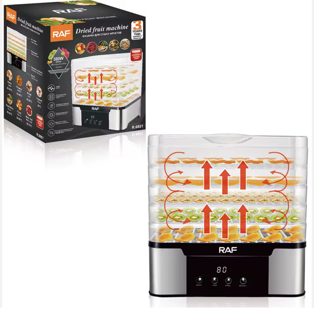 RAF R.6801 Dehydrator Electric Fruit Drying Machine