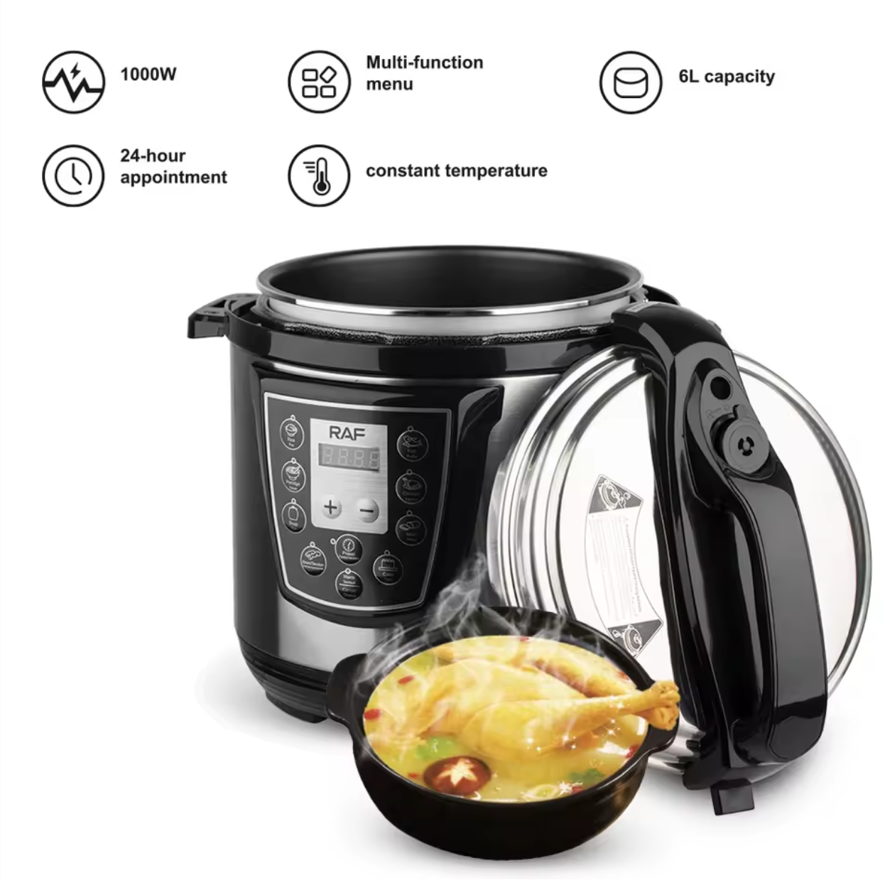 RAF R.177 6L Household 24 Hour Appointment Pressure Pot Electric Pressure Cooker Multifunction