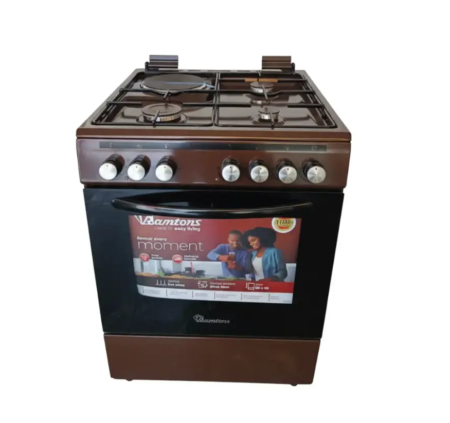 Ramtons Freestanding Gas Cooker YK66E3113T04M5 — 3 Gas Burners + 1 Electric Hot Plate with Built-in Oven (60 × 60 cm)