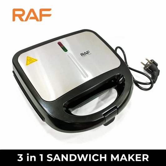 RAF R.555 5-in-1 Sandwich Maker — Waffle, Panini Grill, Doughnut & Patterned Sandwich Maker