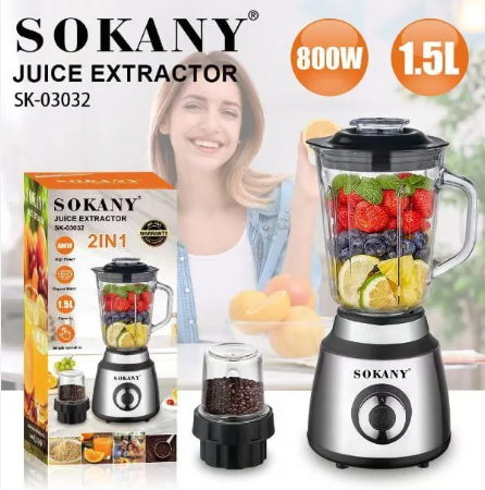 SOKANY Blender, Mixer Stainless Steel Blade Juice Extractor Unbreakable Fast Cleaning SK-03032