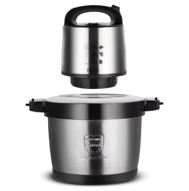 RAF R.7008A Food Processor 6L Capacity Low Noise Four Blade High Power Stainless Steel Body Electric Food Chopper