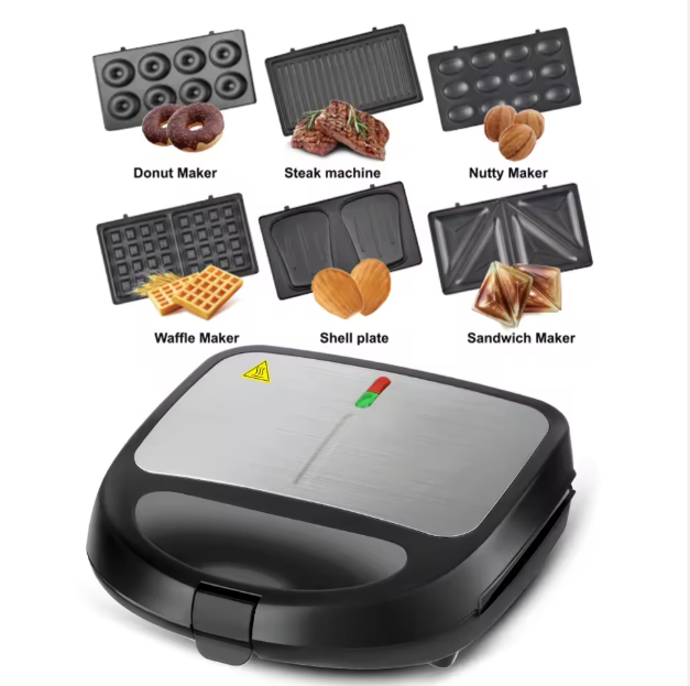 RAF 6-in-1 Grill Electric sandwichmaker with 6 Removable Panels R.541 Black