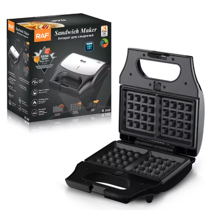 RAF R.549 3-in-1 Electric Sandwich Maker – Panini, Waffle & Grill