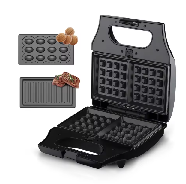 RAF R.549 3-in-1 Electric Sandwich Maker — Panini, Waffle & Grill Multifunction Breakfast Cooker