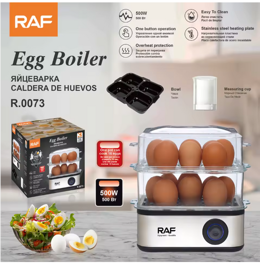 RAF R.0073 New Electric Egg Boiler 2 Layers 16 Eggs Steamer Egg Cooker for Kids and Family