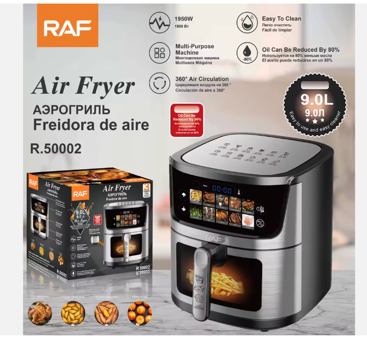 RAF R.50002 9 L Digital Air Fryer — 1950 W Hot-Air Fryer with Touch Control